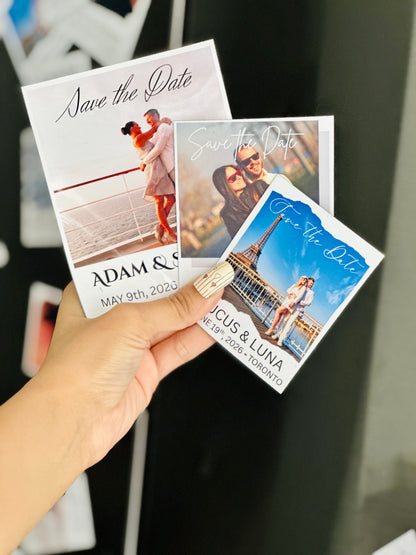 save the date magnets three sizes, couple posing 